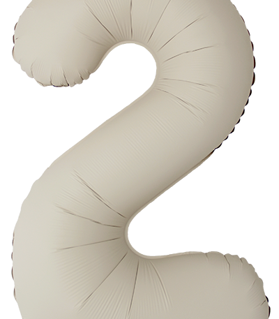Balon din filie Cifra “2” 86 cm (34″) satin crem FX