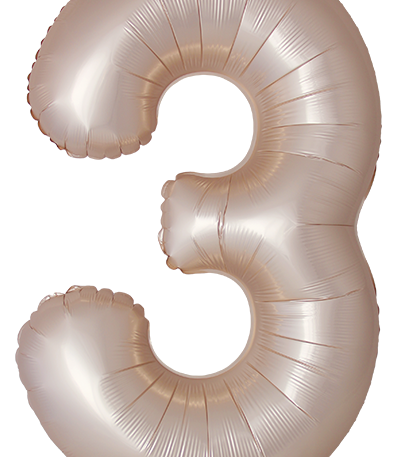 Balon din folie Cifra “3” 86 cm (34″) satin auriu FX