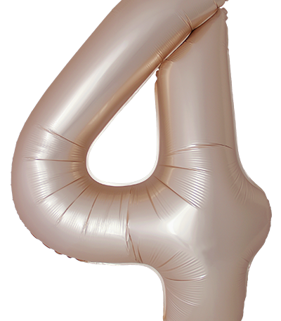 Balon din filie Cifra “4” 86 cm (34″) satin auriu FX