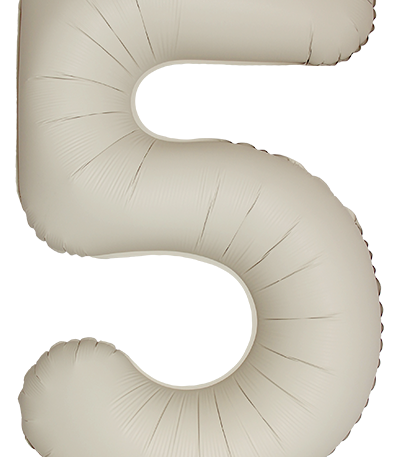 Balon din filie Cifra “5” 86 cm (34″) satin crem FX