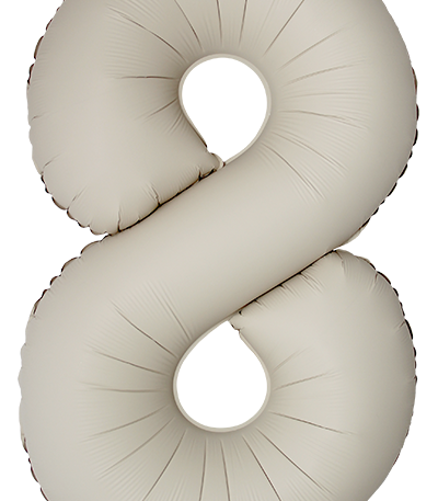 Balon din filie Cifra “8” 86 cm (34″) satin crem FX