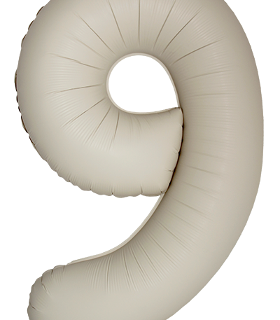 Balon din filie Cifra “9” 86 cm (34″) satin crem FX