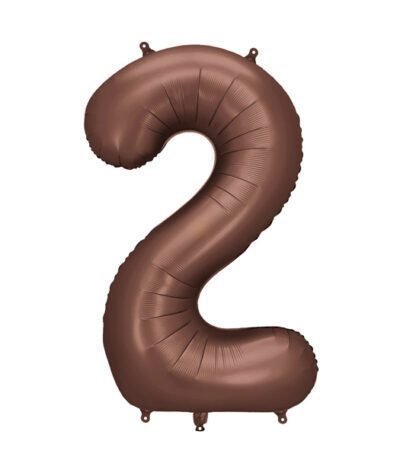 Balon din folie Cifra “2” 86 cm (34″) cafeniu PD