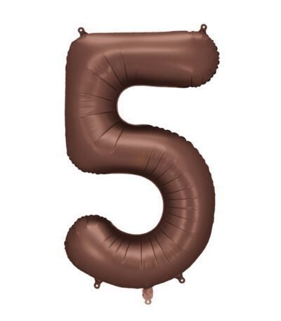 Balon din folie Cifra “5” 86 cm (34″) cafeniu PD