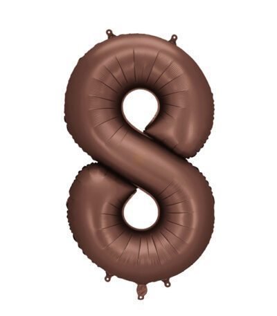 Balon din folie Cifra “8” 86 cm (34″) cafeniu PD