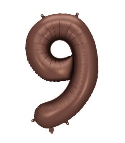 Balon din folie Cifra “9” 86 cm (34″) cafeniu PD