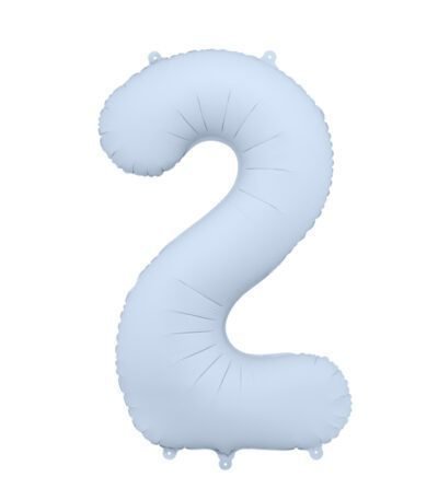 Balon din folie Cifra “2” 86 cm (34″) albastru cețos PD