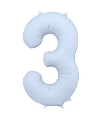 Balon din folie Cifra “3” 86 cm (34″) albastru cețos PD