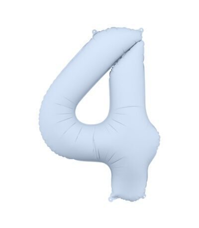 Balon din folie Cifra “4” 86 cm (34″) albastru cețos PD