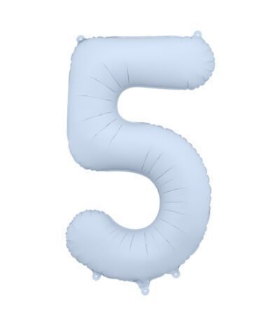 Balon din folie Cifra “5” 86 cm (34″) albastru cețos PD
