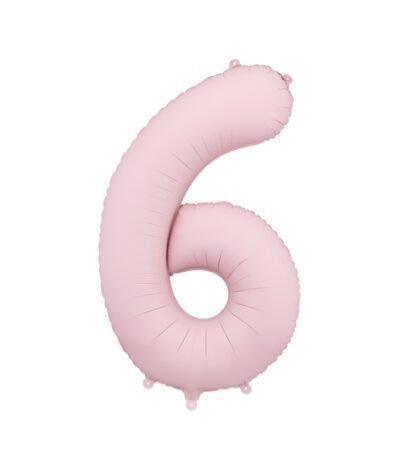 Balon din folie Cifra “6” 86 cm (34″) roz deschis PD