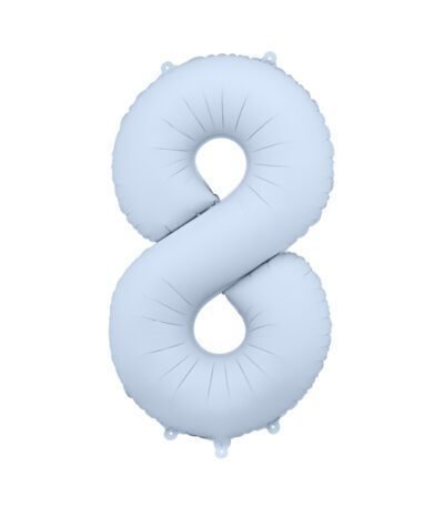 Balon din folie Cifra “8” 86 cm (34″) albastru cețos PD