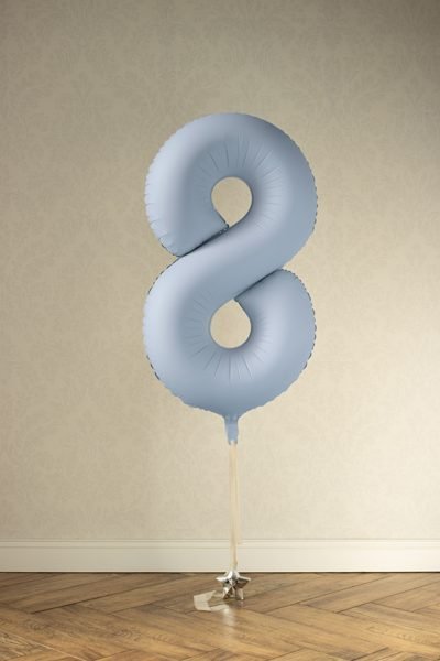 Balon din folie Cifra "8" 86 cm (34") albastru cețos PD - imagine 2
