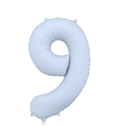 Balon din folie Cifra “9” 86 cm (34″) albastru cețos PD