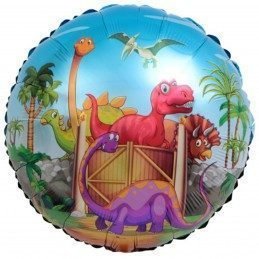 Balon din folie Cerc 48 cm (19″) Dinozauri