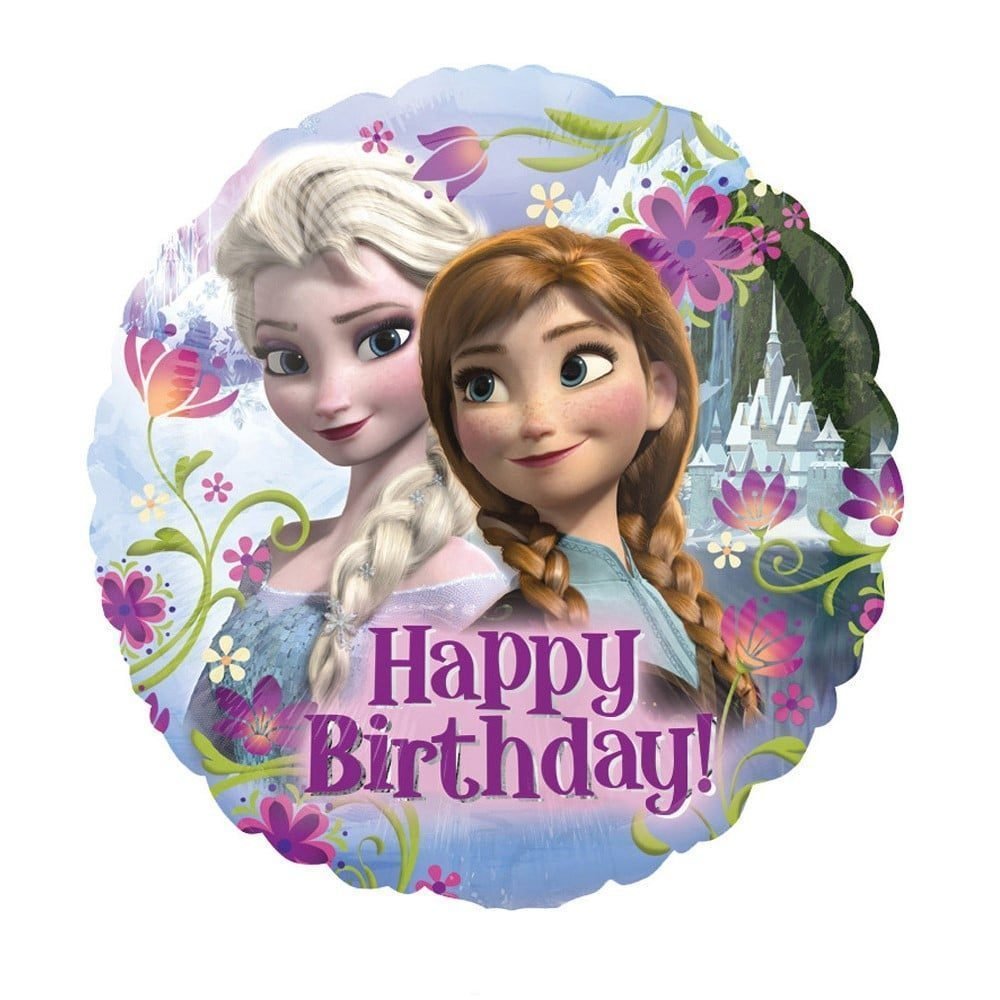 Balon din folie Cerc 48 cm (19″) Frozen Happy Birthay!