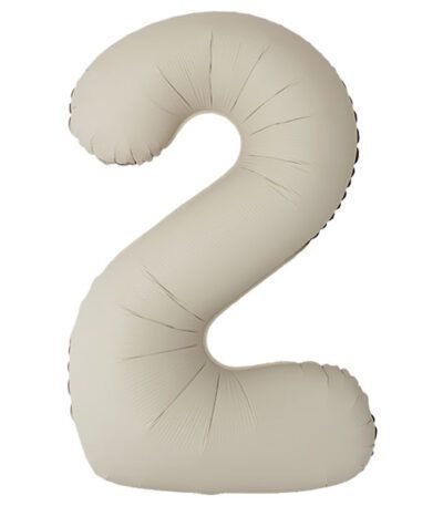 Balon din folie Cifra “2” 86 cm (34″) satin crem FX
