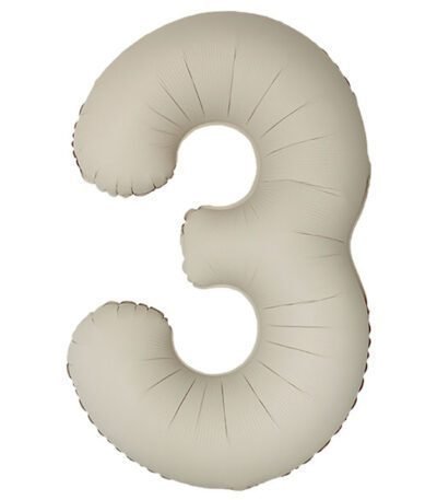 Balon din folie Cifra “3” 86 cm (34″) satin crem FX