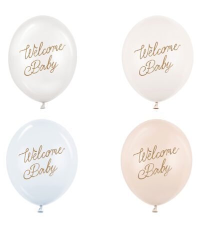 Balon latex cu desen 30 cm (12″) Welcome Baby Blue Mix, SB