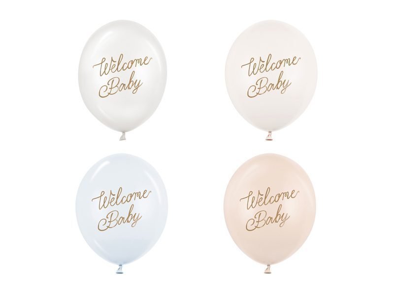 Balon latex cu desen 30 cm (12") Welcome Baby Blue Mix, SB