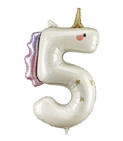 Balon din folie Cifra “5” 92 cm (36″) Unicorn
